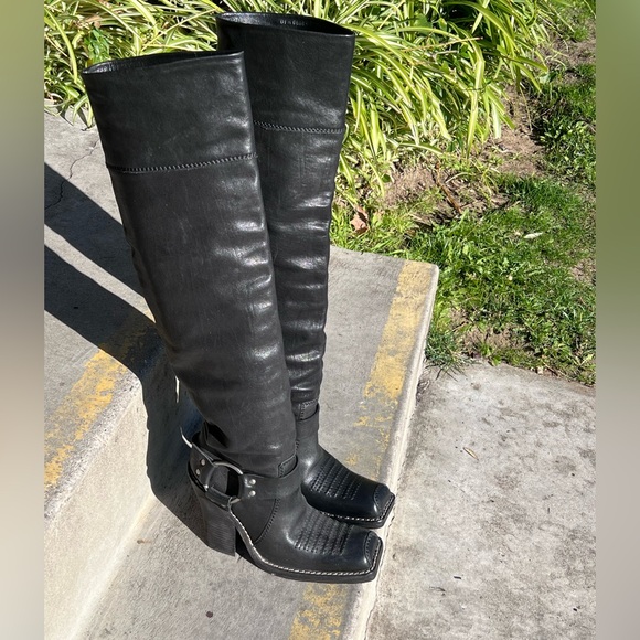 Dior John Galliano Vintage Over the knee Diorider boots - Picture 1 of 11